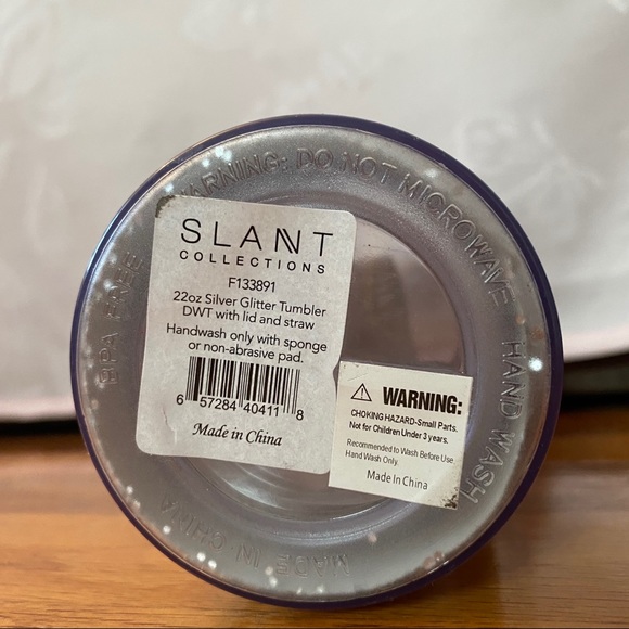 NWT Silver Sparkle Tumbler with Straw - Picture 5 of 7